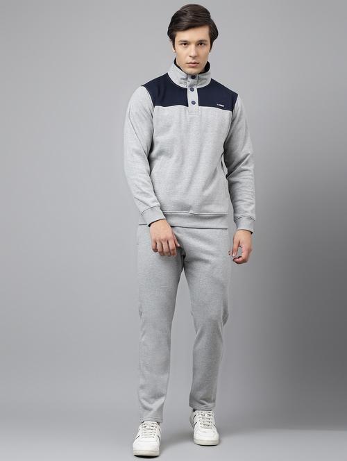 grey melange cotton track suit - 21765000 - Standard Image - 0