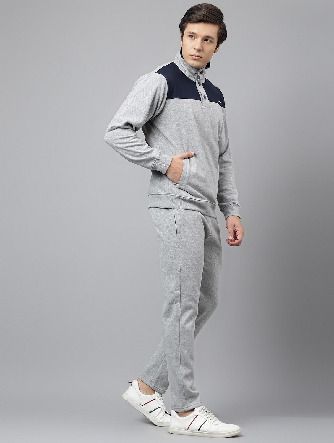 grey melange cotton track suit - 21765000 - Standard Image - 3