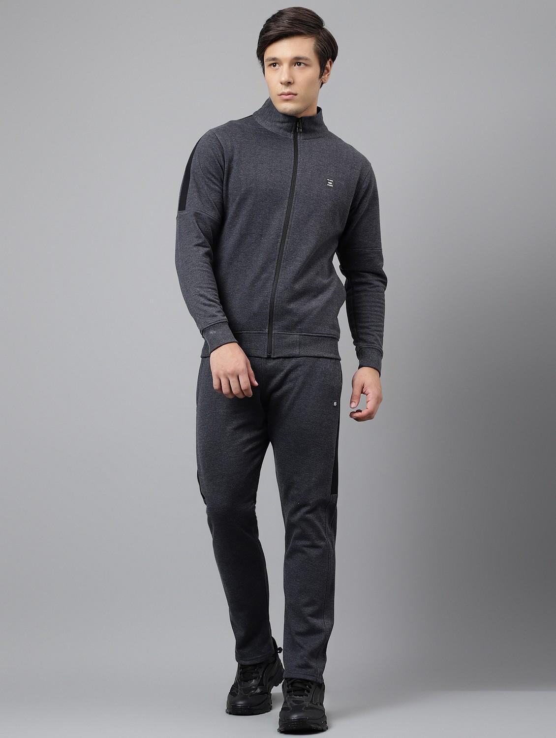 men solid stand collar full length track suit - 21765007 - Zoom Image - 0