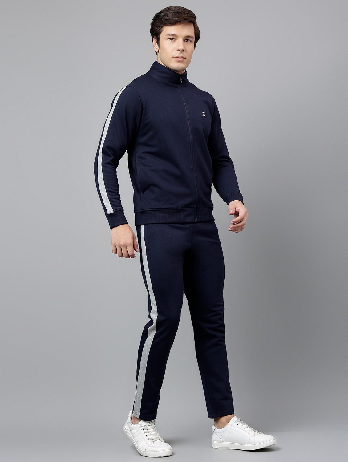men tapered stand collar full length track suit - 21765014 - Standard Image - 3