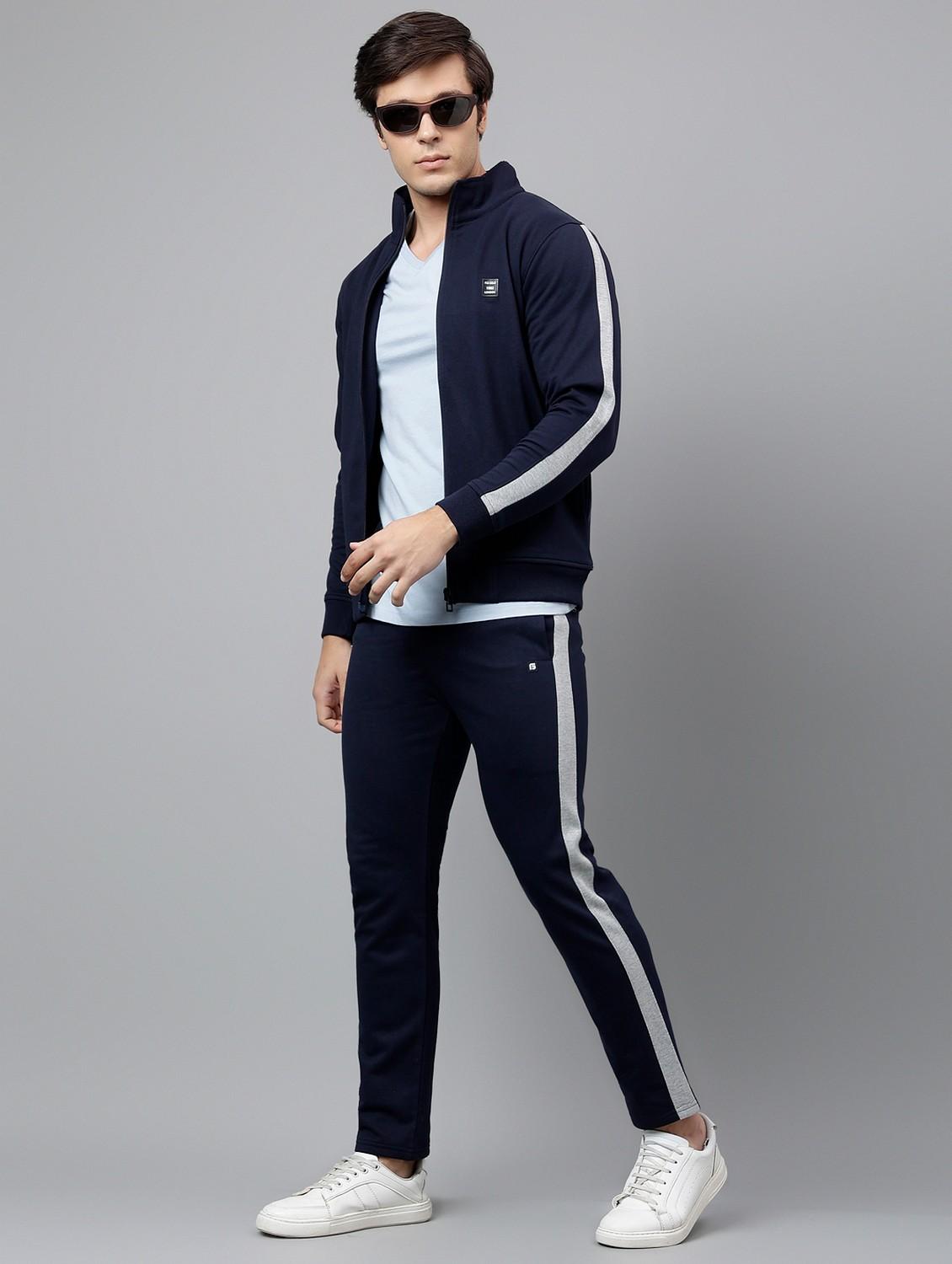 men tapered stand collar full length track suit - 21765014 - Standard Image - 5
