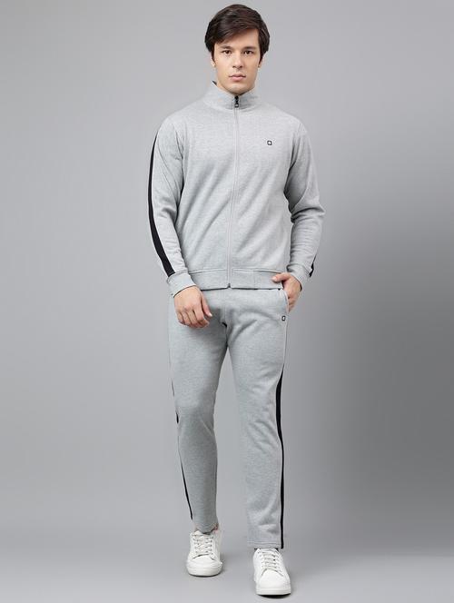 men tapered stand collar full length track suit - 21765016 -  Standard Image - 0