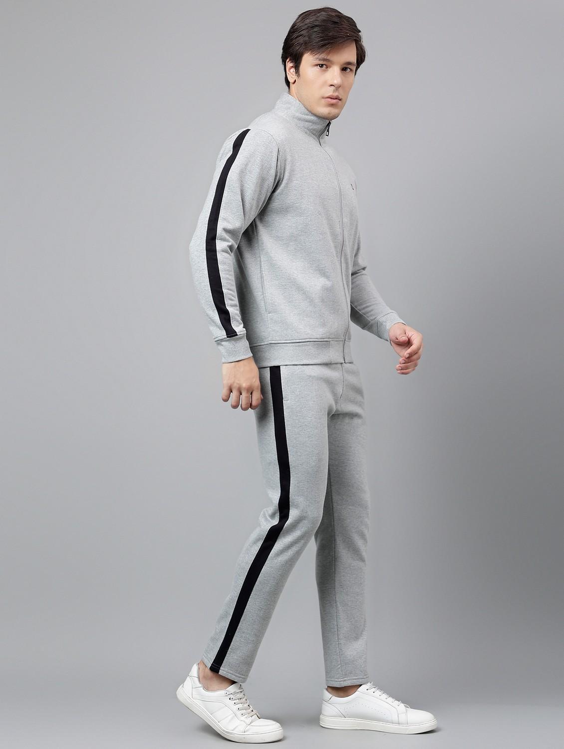men tapered stand collar full length track suit - 21765016 - Standard Image - 3