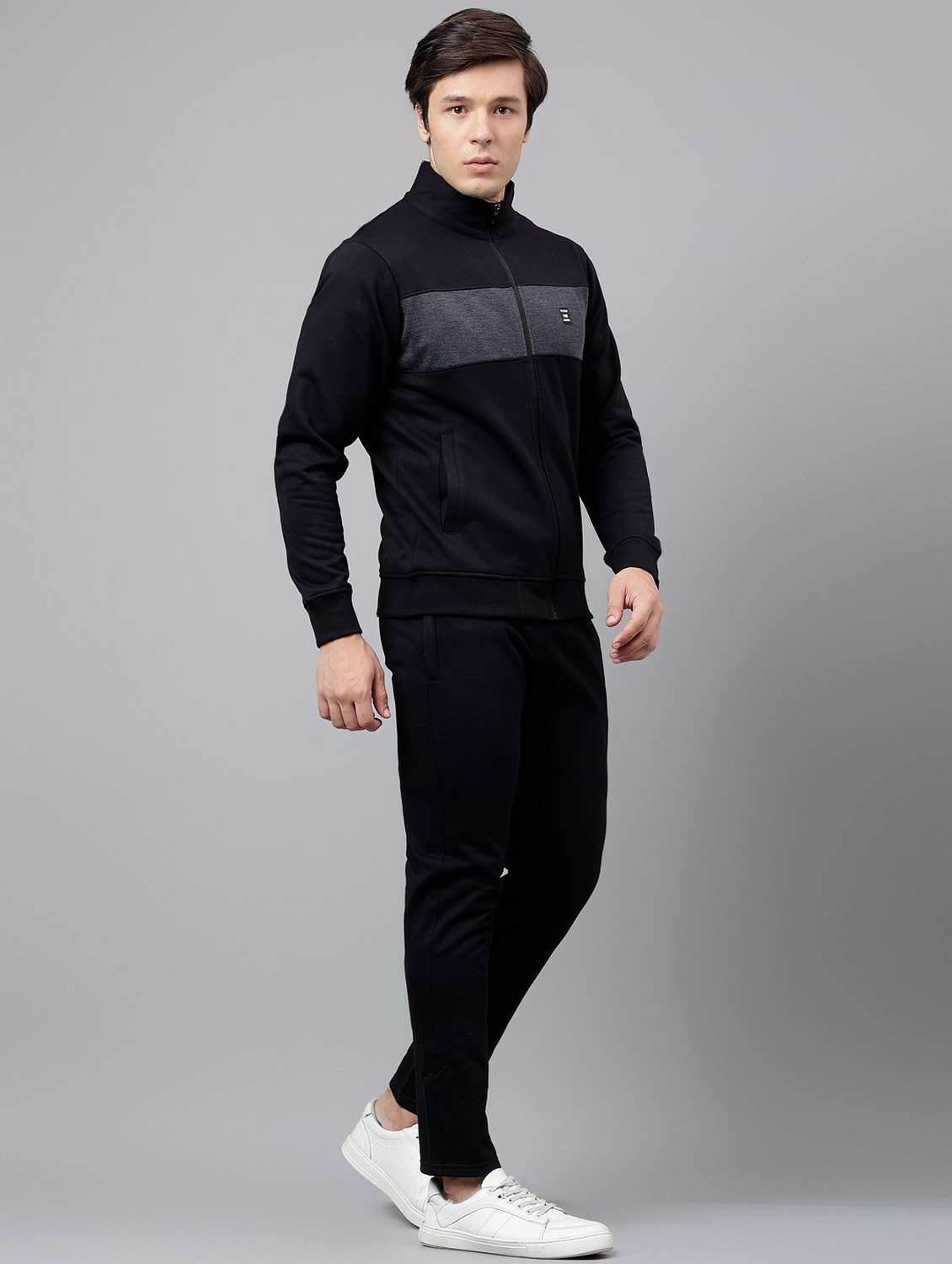 men color blocked full length track suit - 21765017 - Standard Image - 3