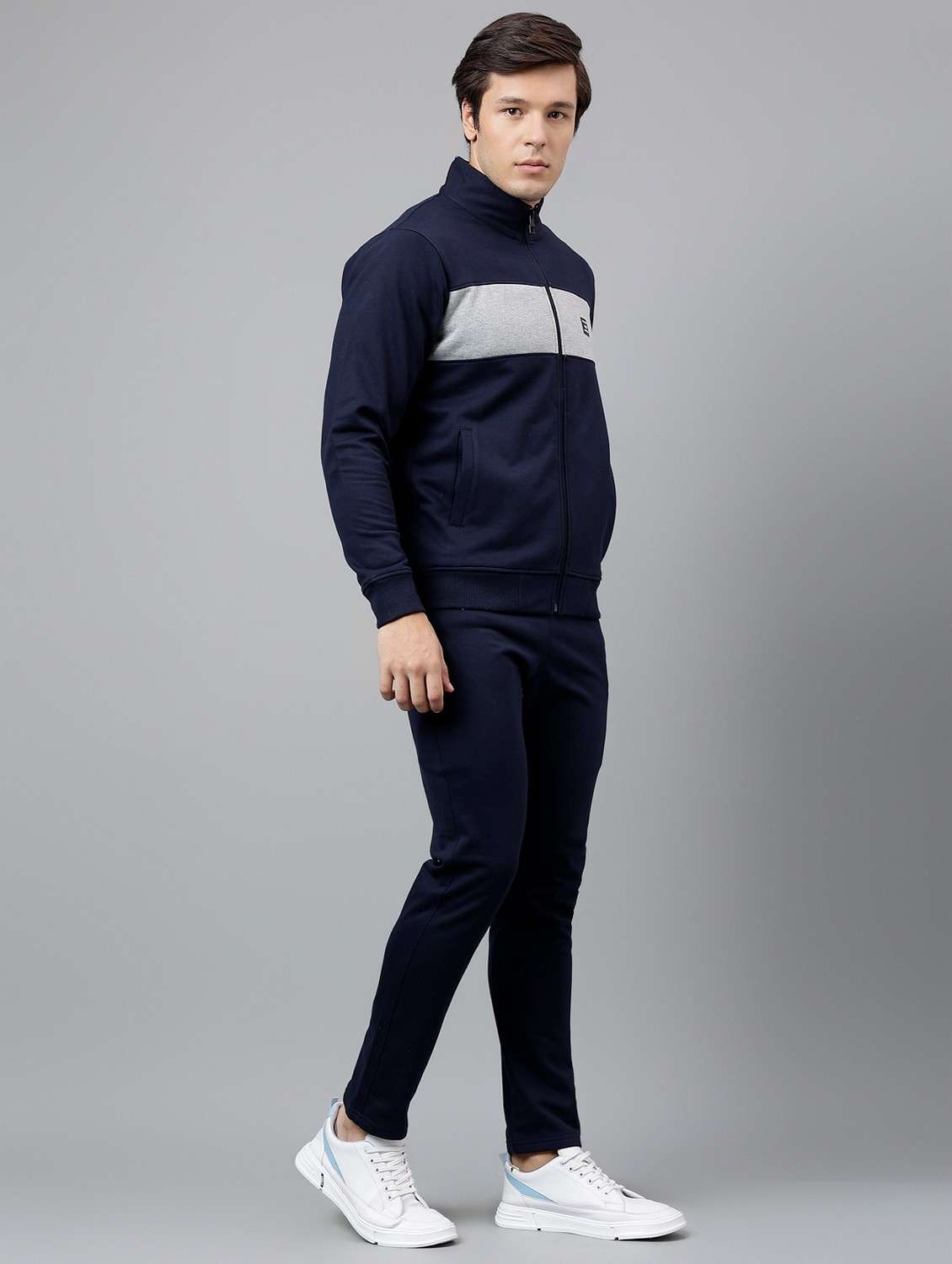 men color blocked full length track suit - 21765018 - Standard Image - 3