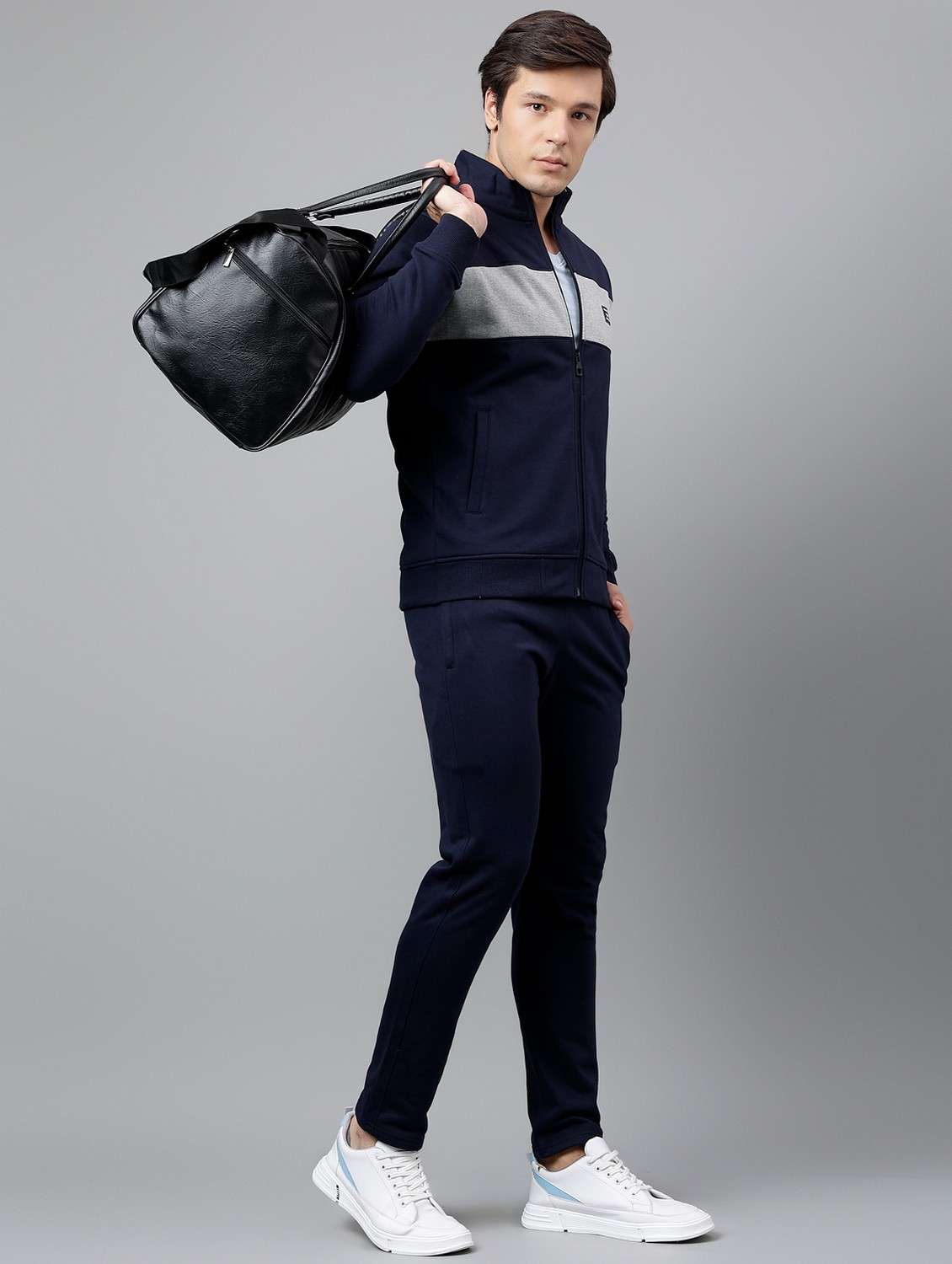 men color blocked full length track suit - 21765018 - Standard Image - 5