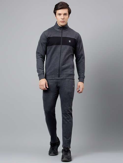 men color blocked full length track suit - 21765019 - Standard Image - 0