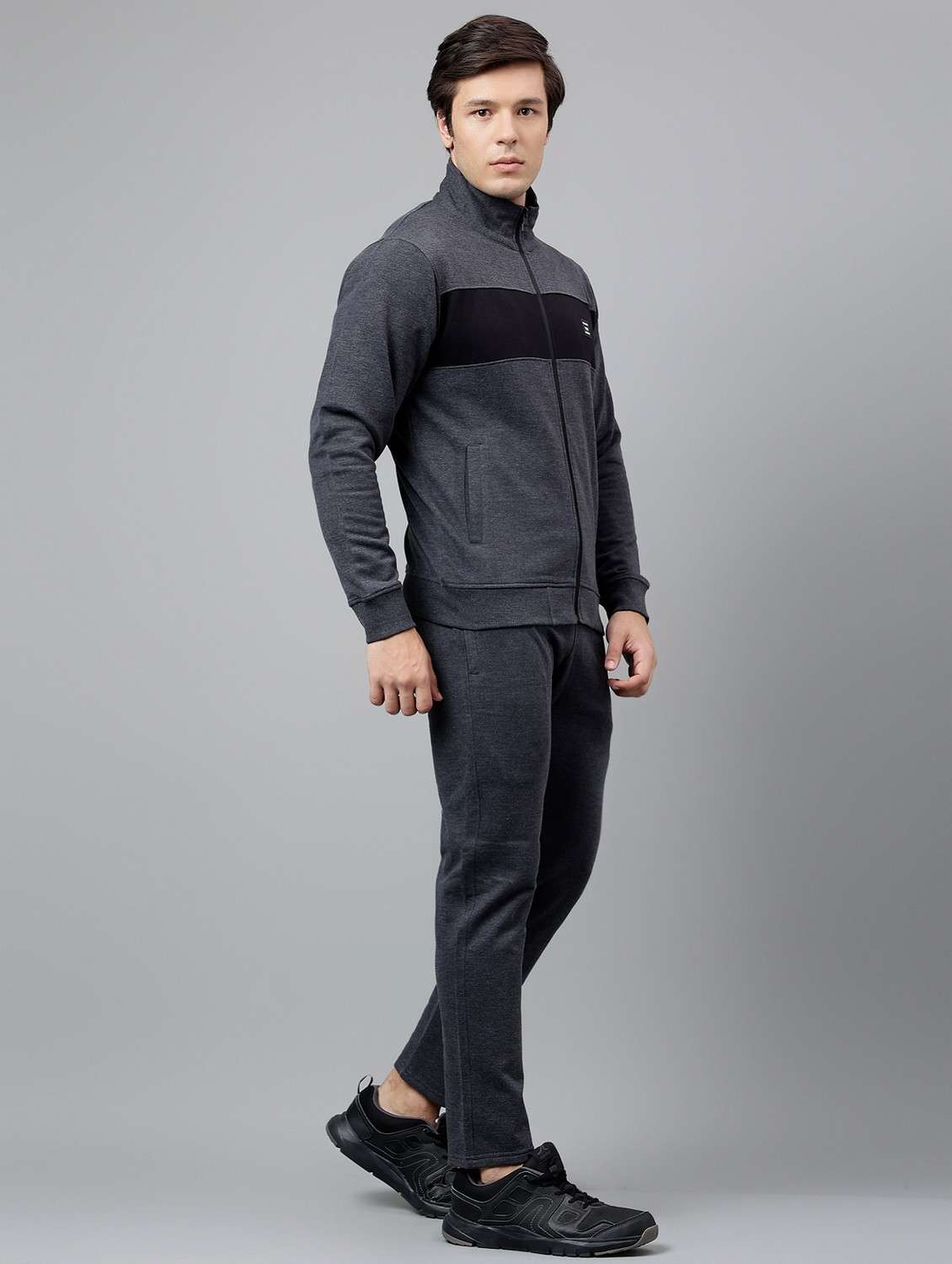 men color blocked full length track suit - 21765019 - Standard Image - 3