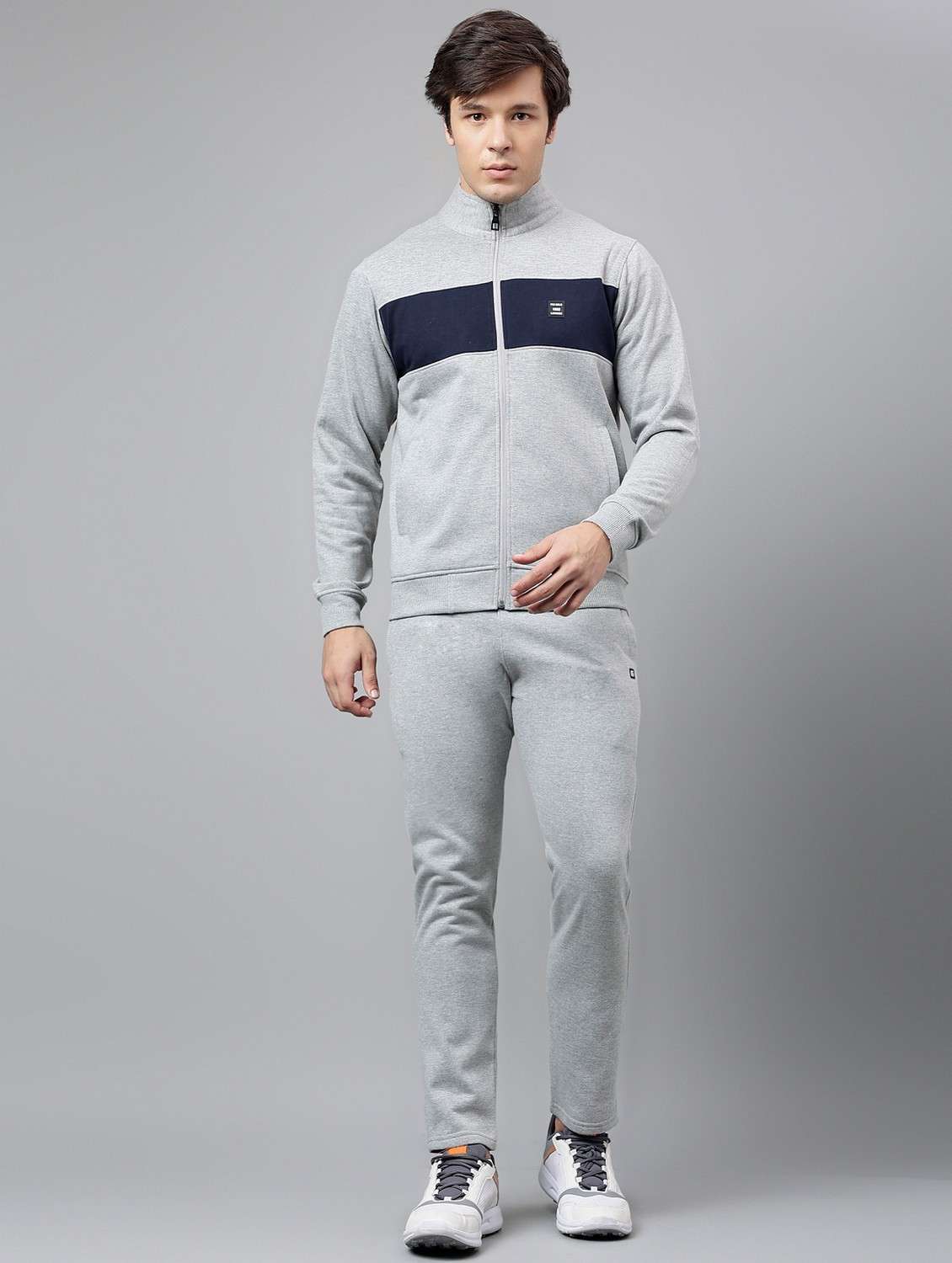 men color blocked full length track suit
