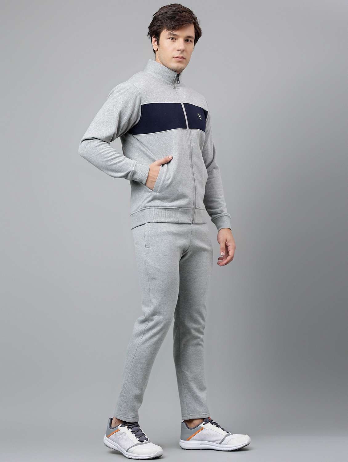 men color blocked full length track suit - 21765020 - Standard Image - 3