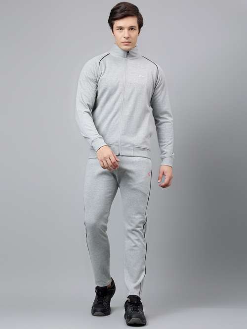 men solid stand collar full length track suit - 21765024 -  Standard Image - 0