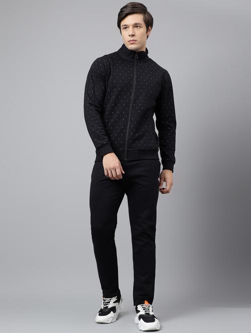 men solid stand collar full length track suit - 21765025 - Standard Image - 0