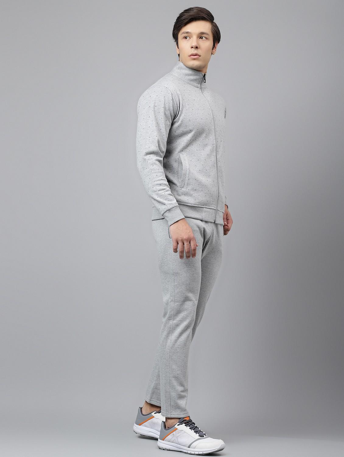 men printed stand collar full length track suit - 21765028 - Standard Image - 3