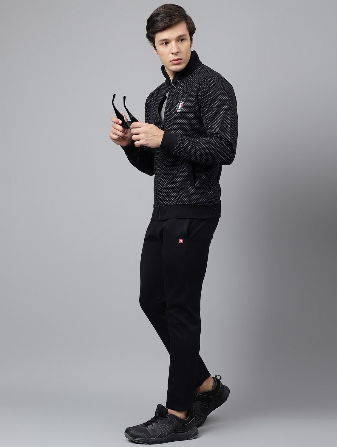 men printed stand collar full length track suit - 21765037 - Standard Image - 5