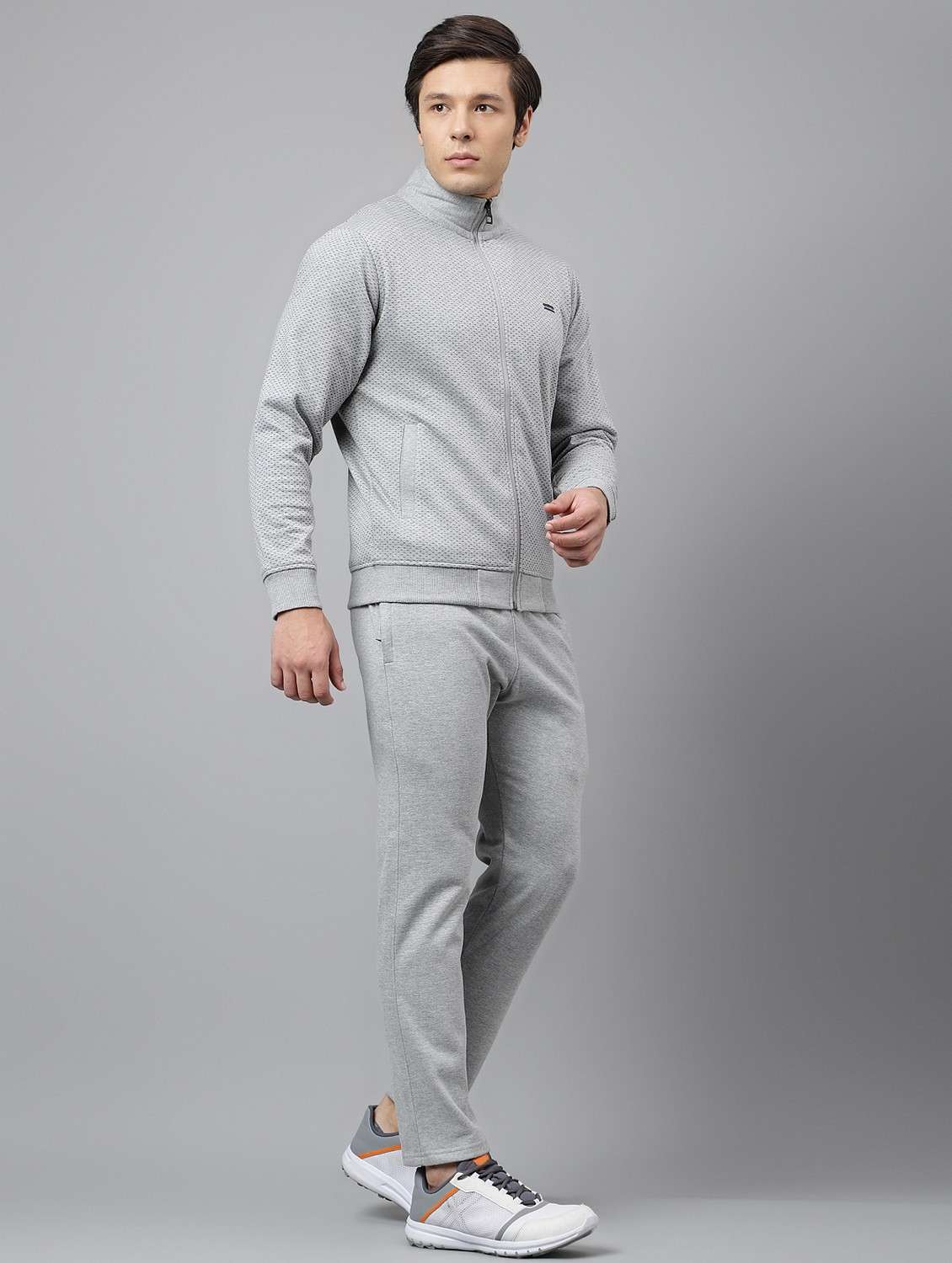 men printed stand collar full length track suit - 21765040 - Standard Image - 3