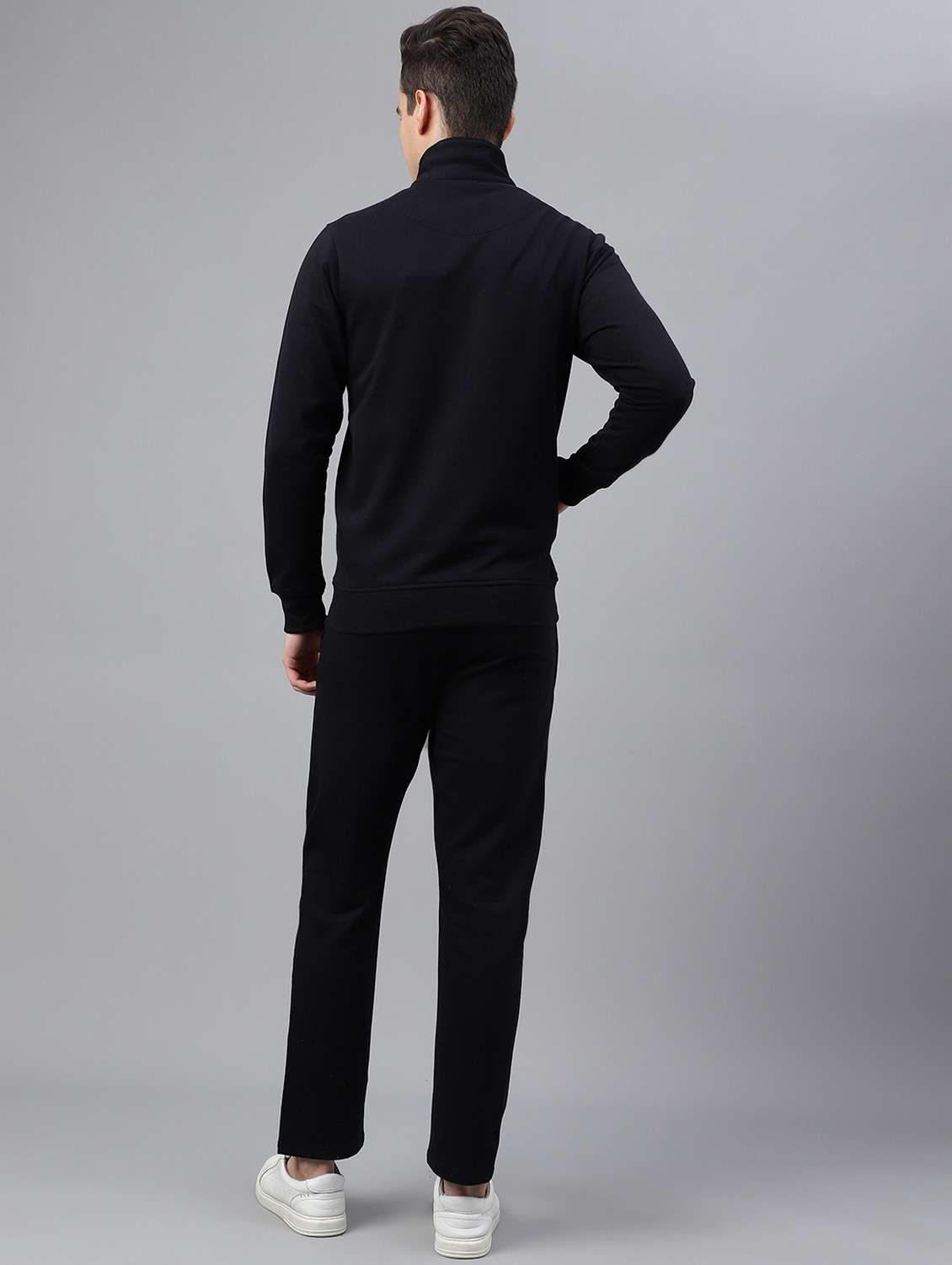 men tapered stand collar full length track suit - 21765041 -  Standard Image - 3