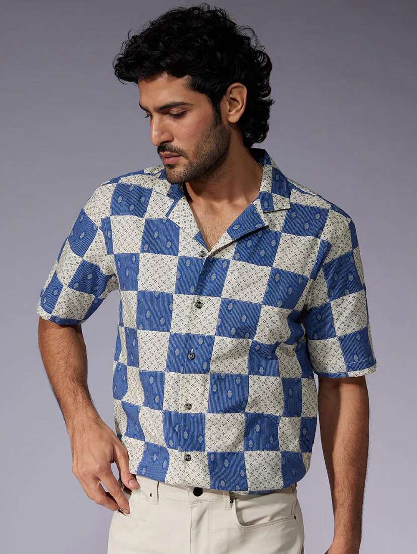 men printed cuban collar regular fit shirt - 21765163 -  Zoom Image - 0