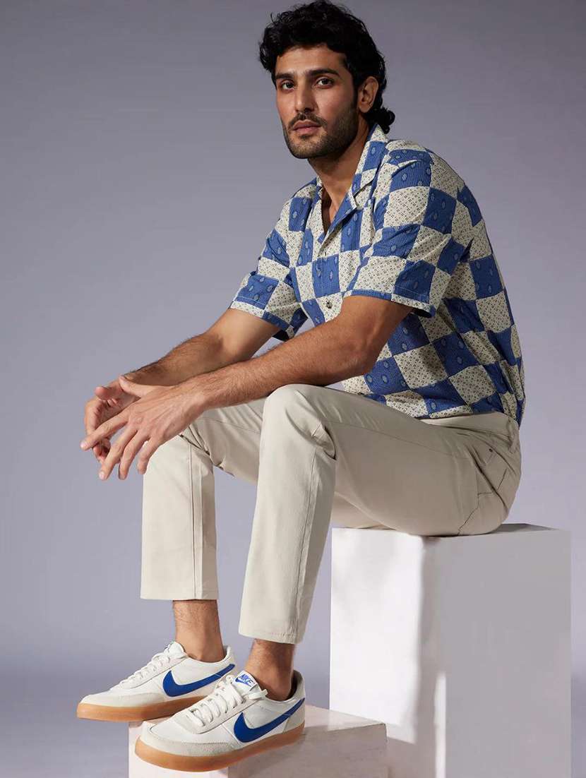 men printed cuban collar regular fit shirt - 21765163 - Standard Image - 3