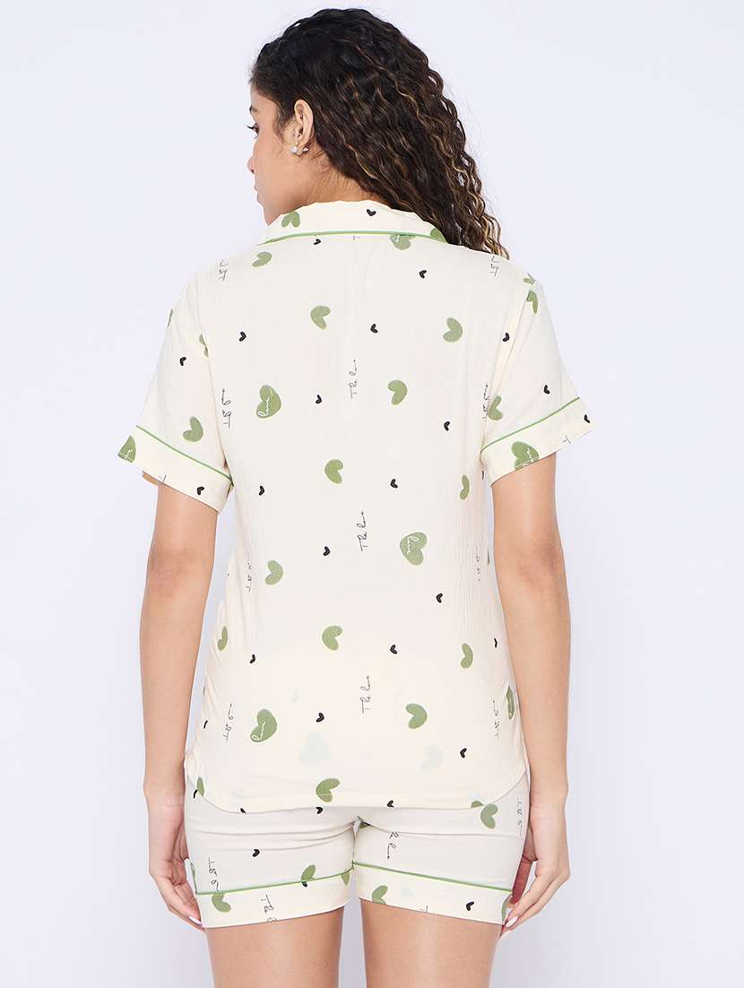 women printed nightwear shorts set - 21765273 -  Standard Image - 3