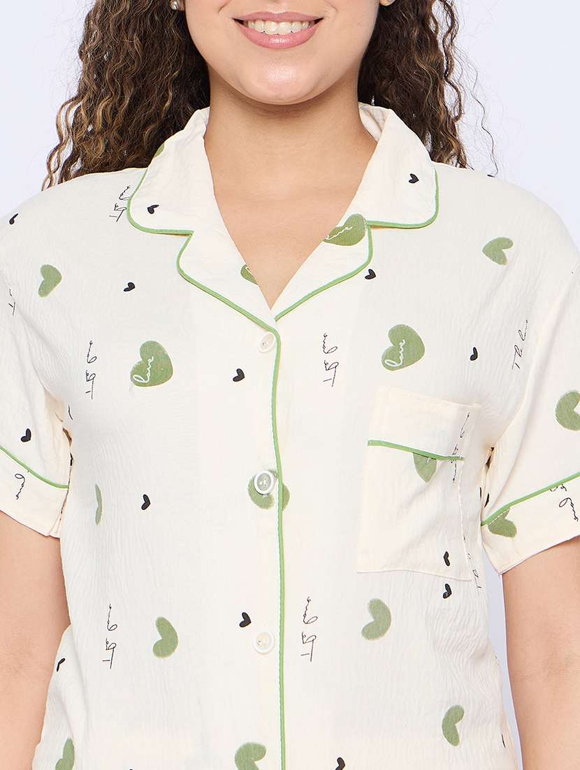 women printed nightwear shorts set - 21765273 -  Standard Image - 5