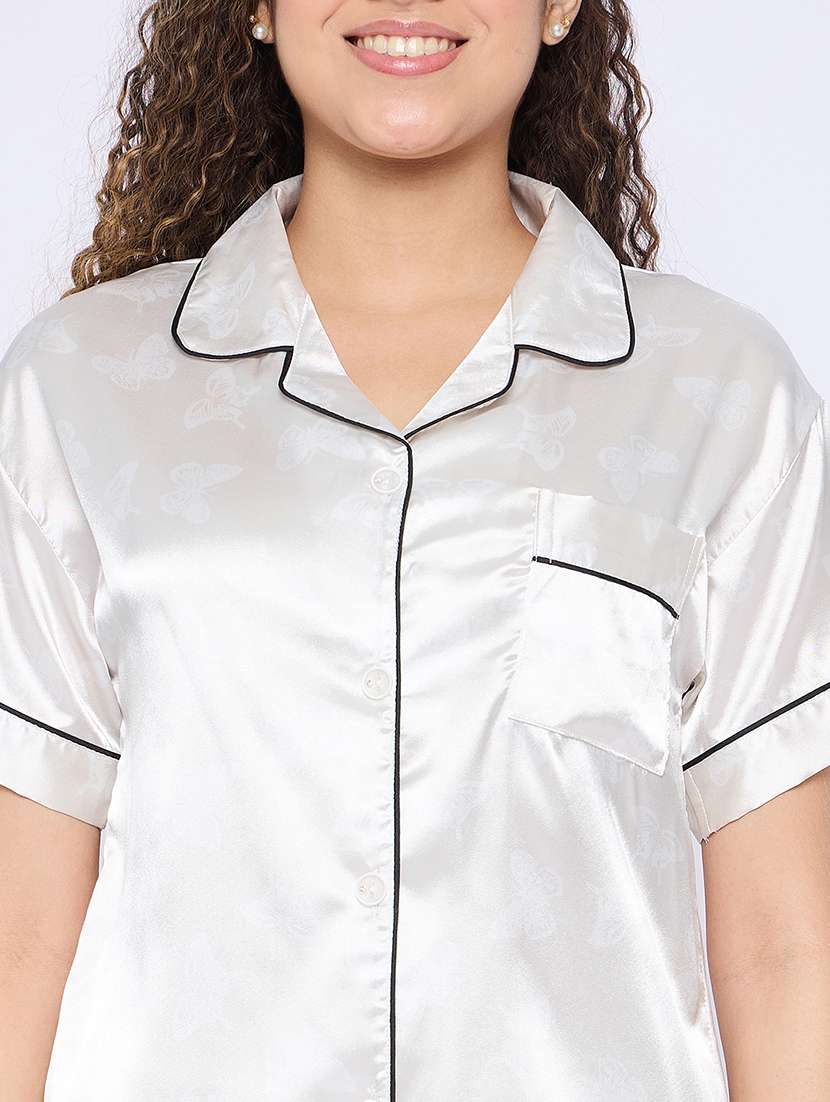 women solid nightwear pyjama set - 21765278 -  Standard Image - 5