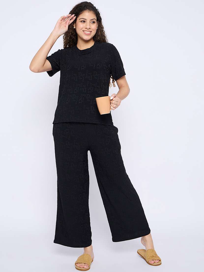 women printed nightwear pyjama set