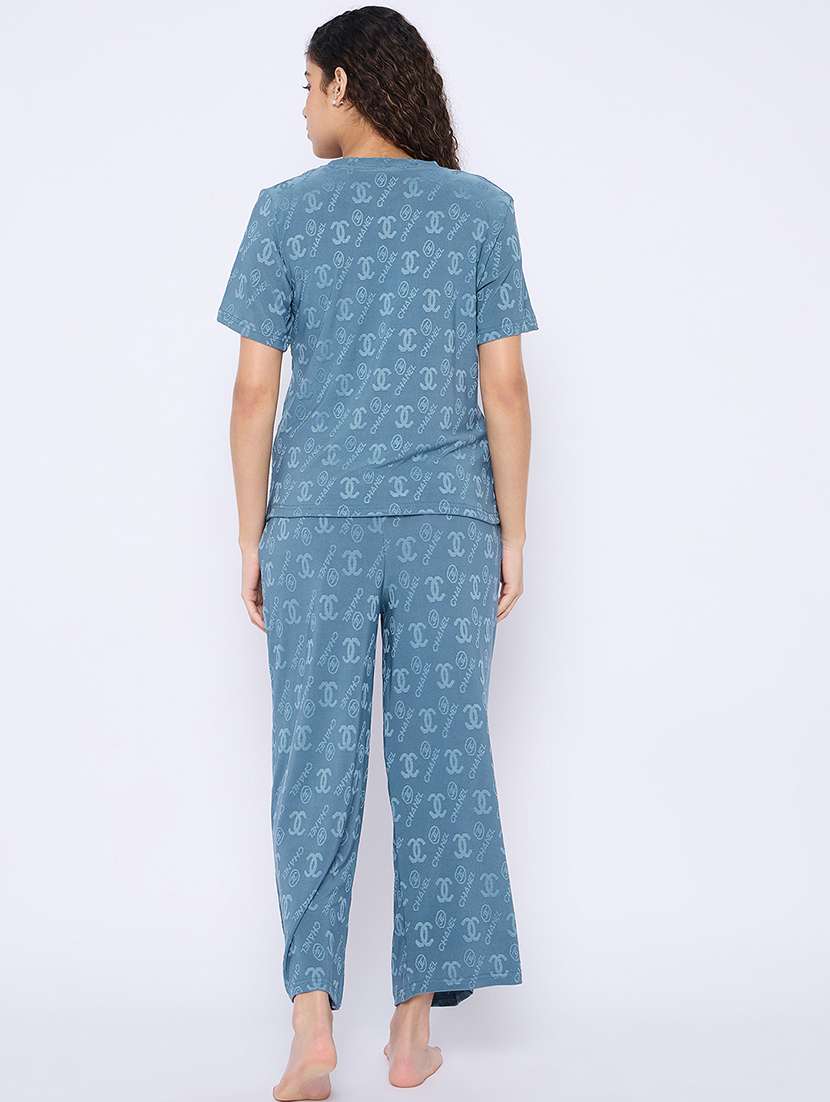 women printed nightwear pyjama set - 21765301 -  Standard Image - 3