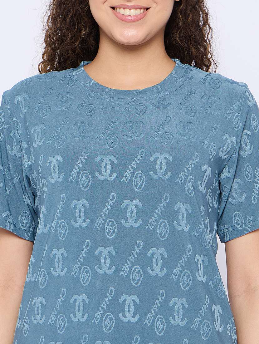 women printed nightwear pyjama set - 21765301 -  Standard Image - 5