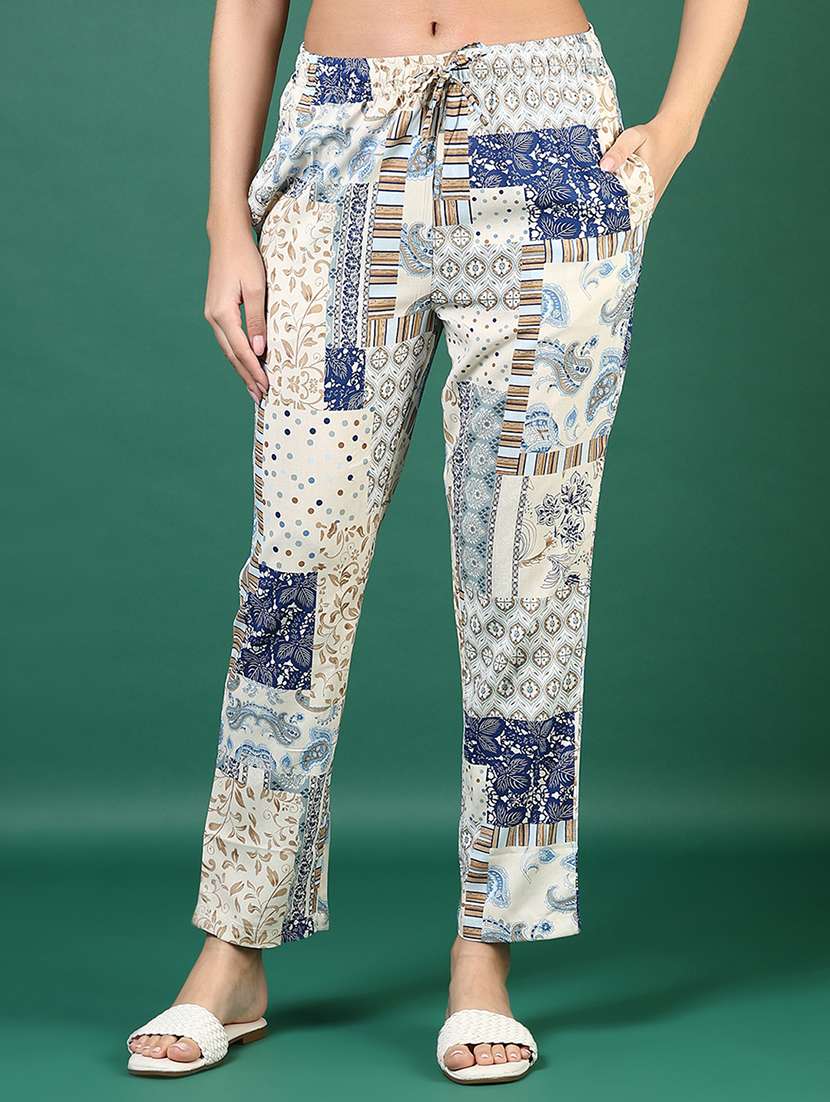 women printed low rise loungewear pajamas