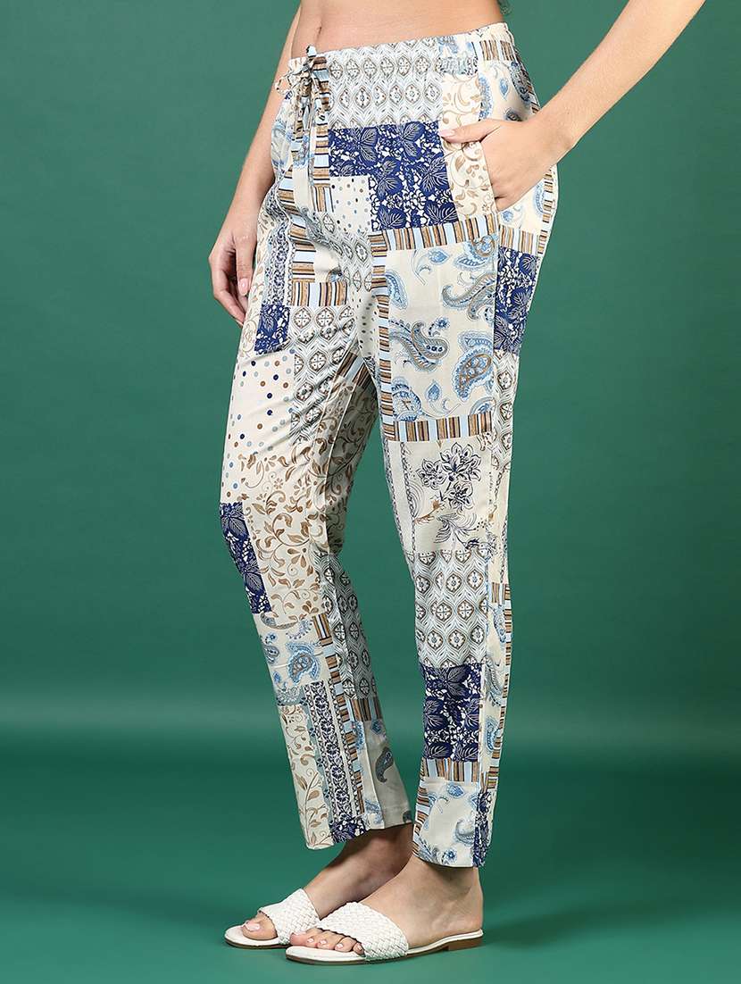 women printed low rise loungewear pajamas - 21765339 - Standard Image - 3