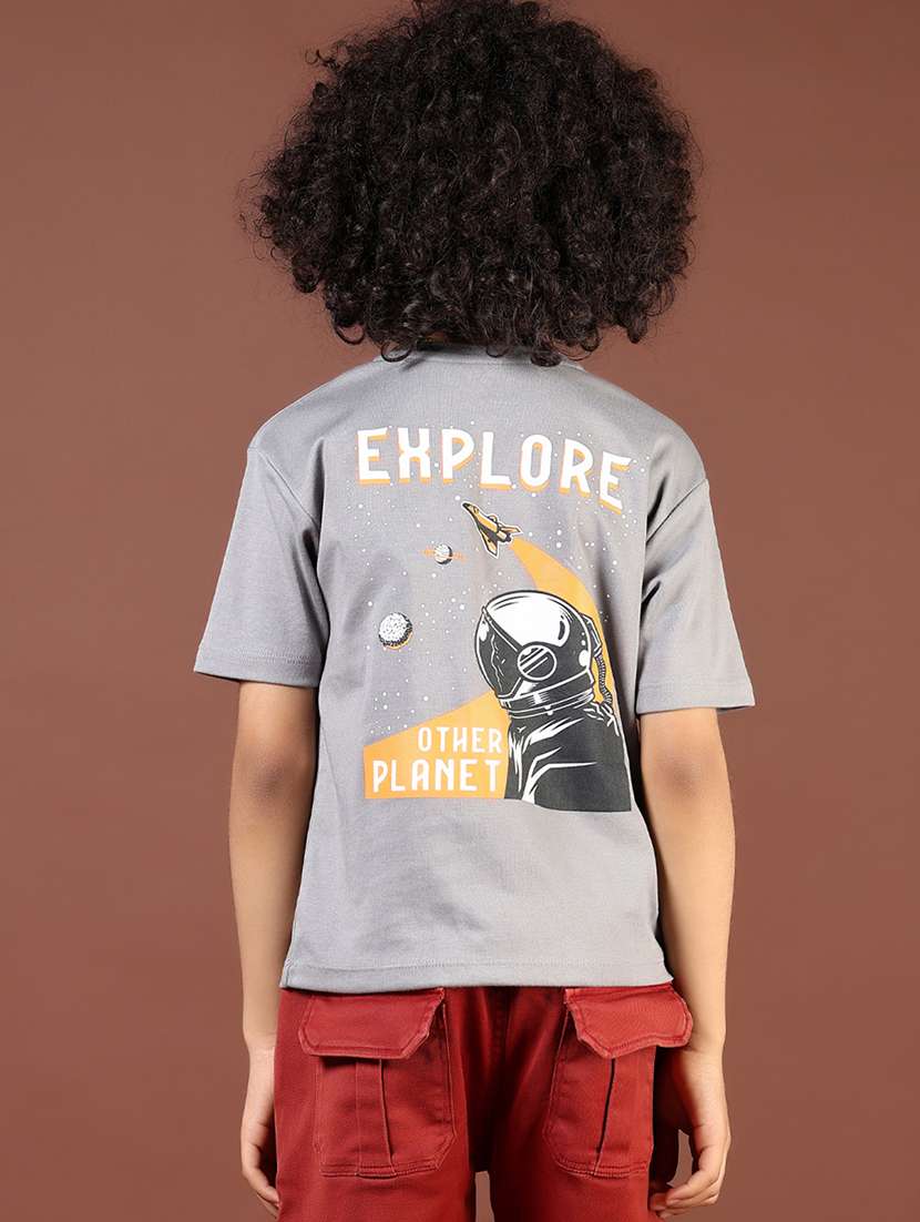 boys front & back printed round neck t-shirt - 21765346 -  Standard Image - 3
