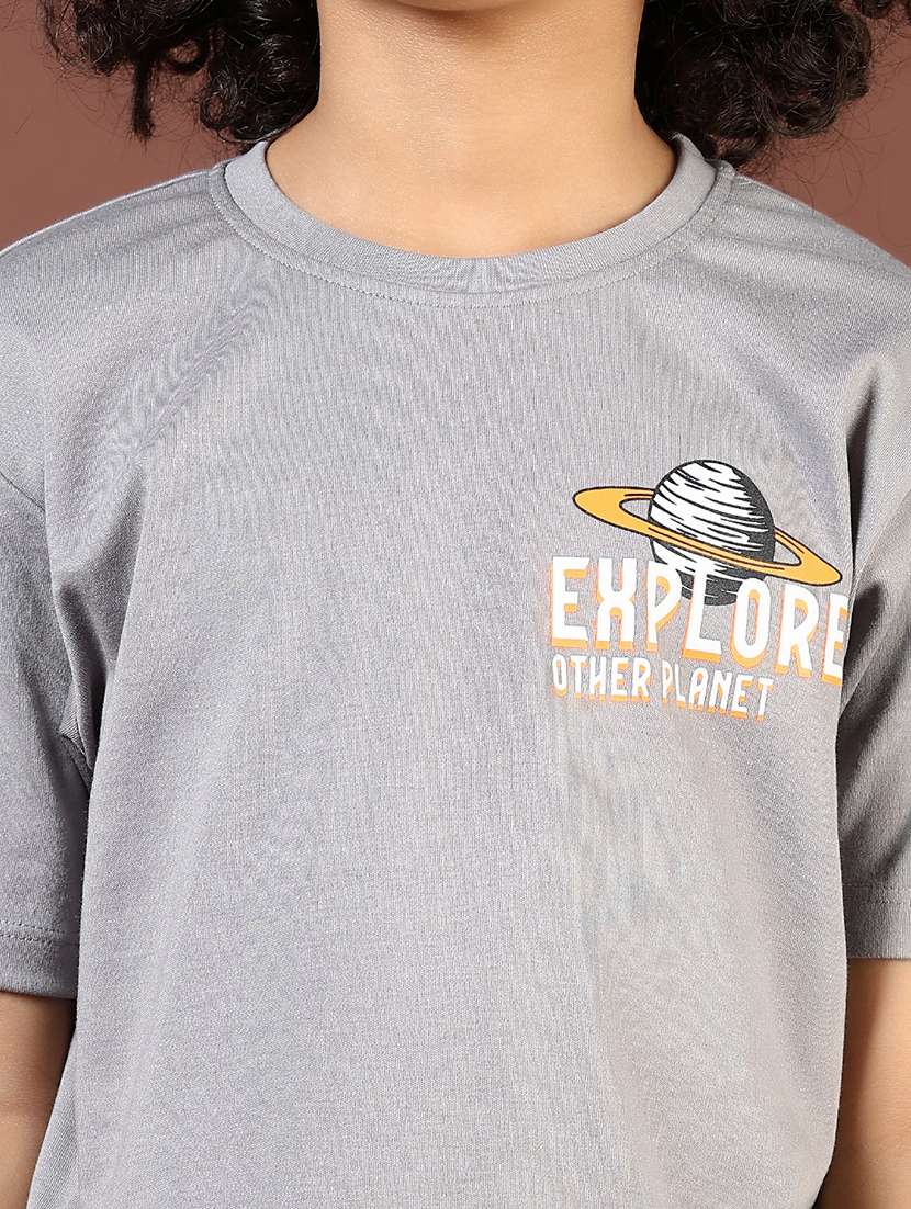 boys front & back printed round neck t-shirt - 21765346 -  Standard Image - 5