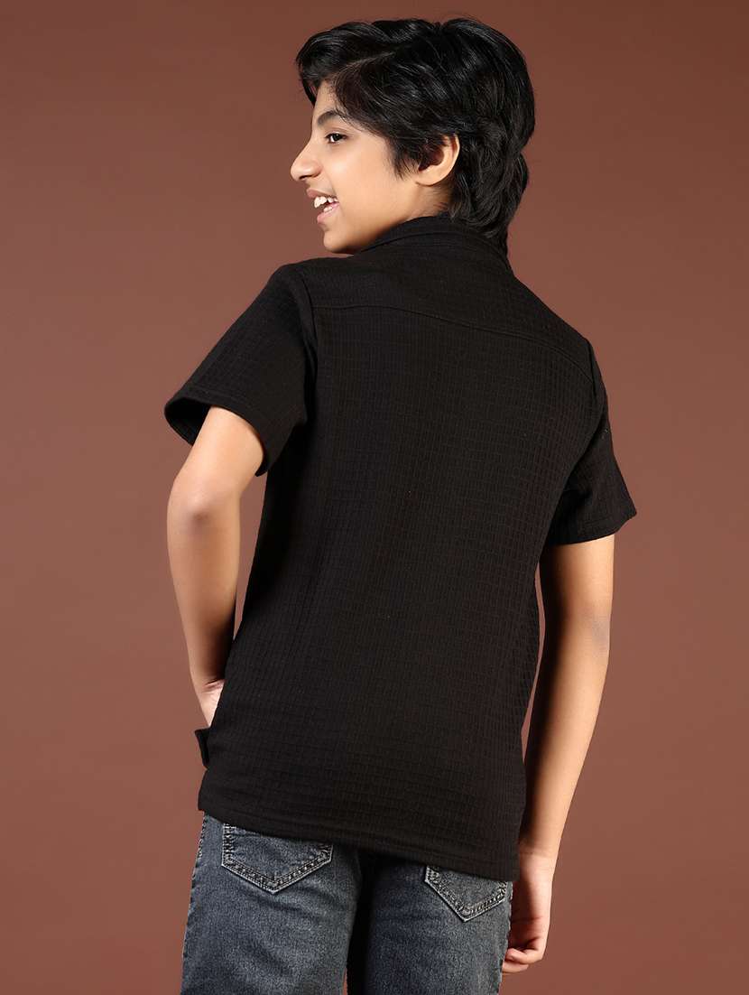 boys solid short sleeve casual shirt - 21765349 - Standard Image - 3