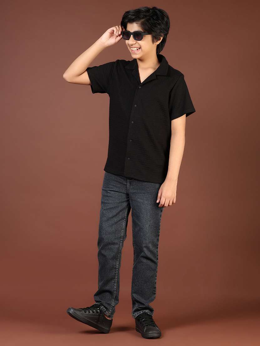 boys solid short sleeve casual shirt - 21765349 - Standard Image - 5