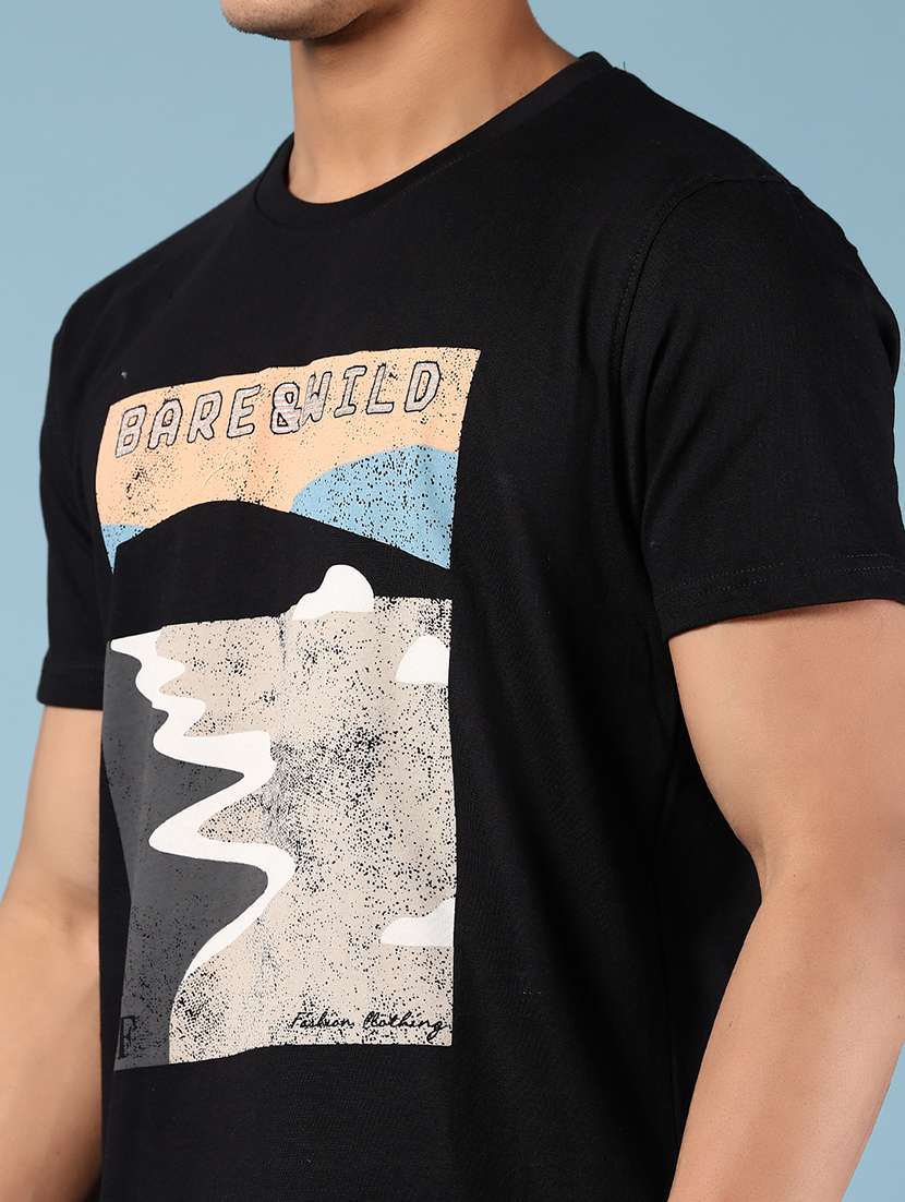 men printed short sleeve regular fit t-shirt - 21765351 -  Standard Image - 3