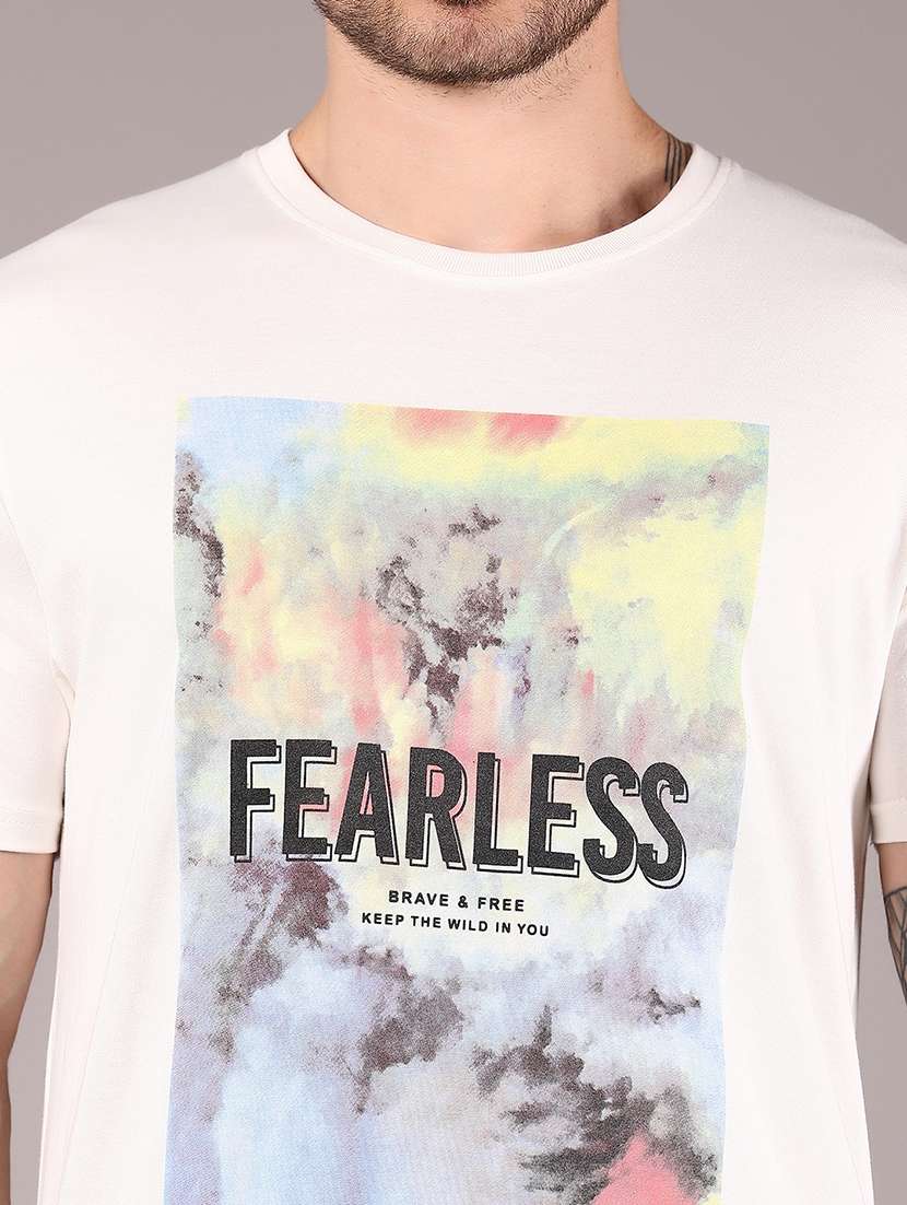 men front print round neck regular fit t-shirt - 21765354 -  Standard Image - 3