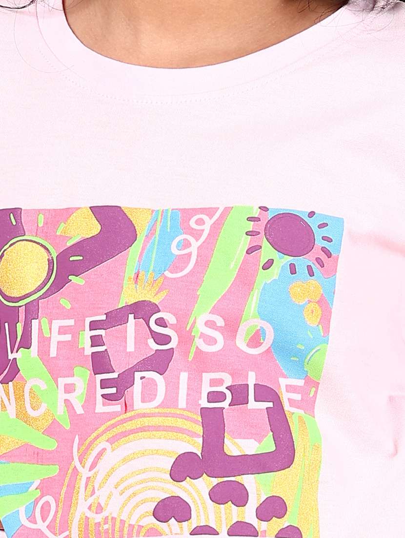 girls printed round neck short sleeves tee - 21765378 -  Standard Image - 5