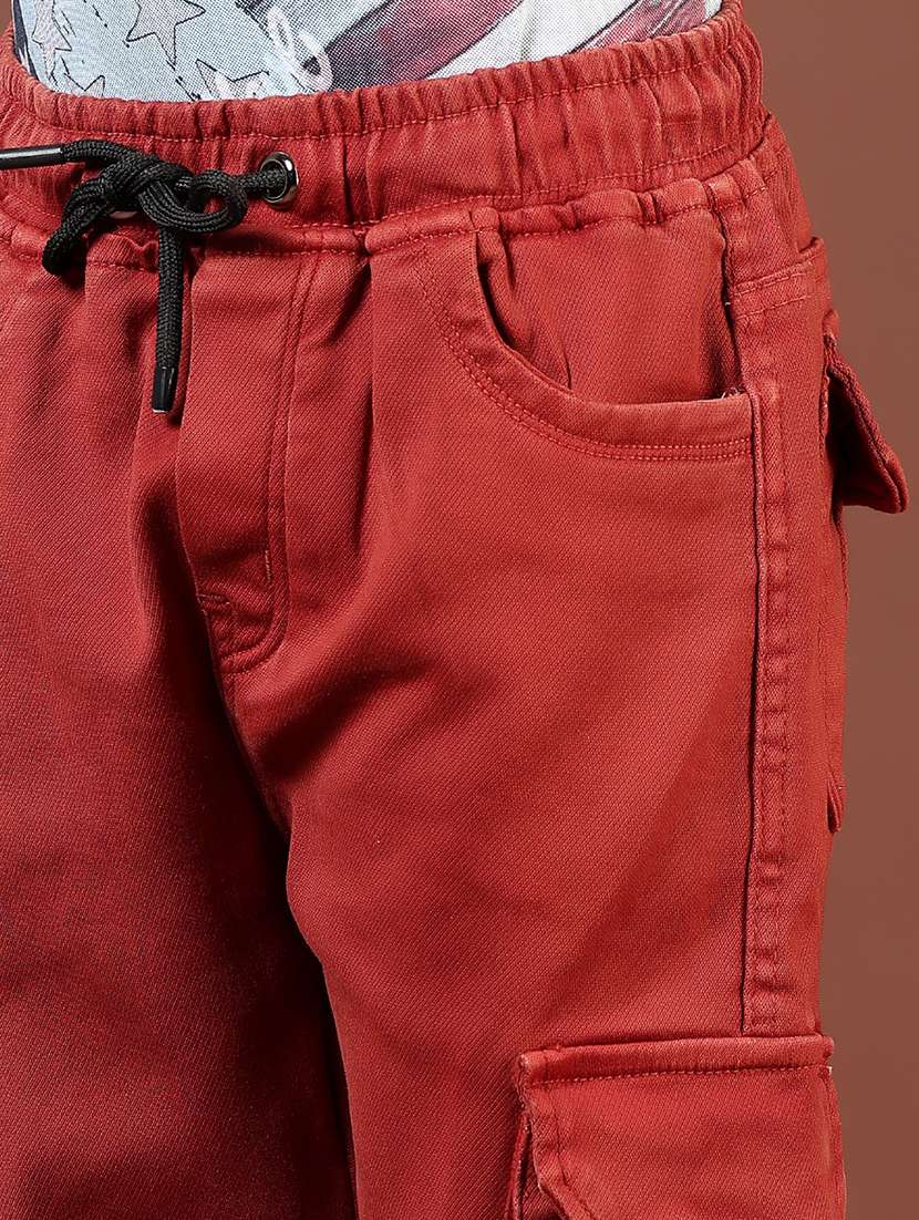 boys rust mid rise plain jogger cargo - 21765442 -  Standard Image - 3
