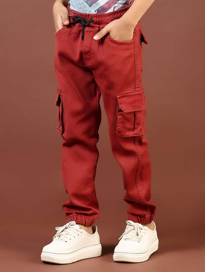 boys rust mid rise plain jogger cargo - 21765442 -  Standard Image - 5