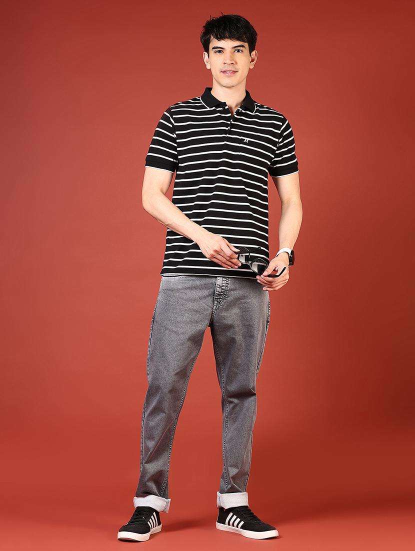 men striped short sleeve regular fit polo t-shirt - 21765512 -  Standard Image - 3