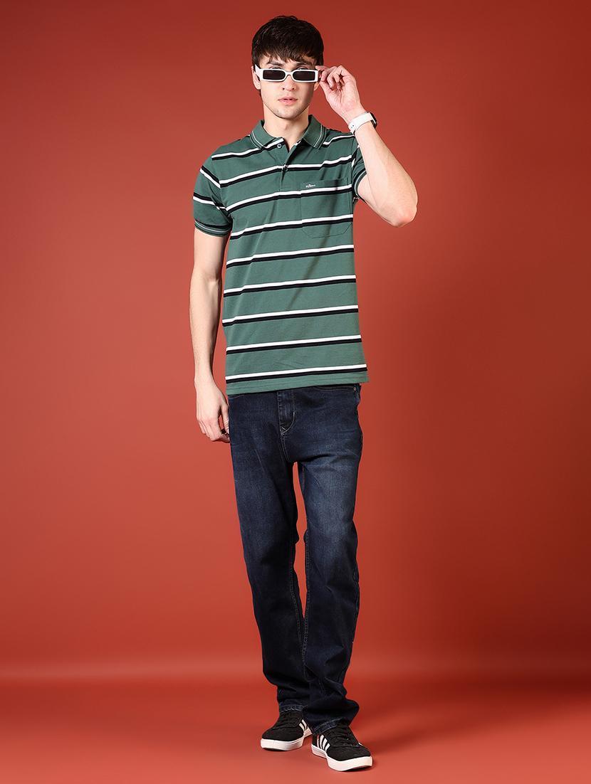 men striped short sleeve regular fit polo t-shirt - 21765519 - Standard Image - 3