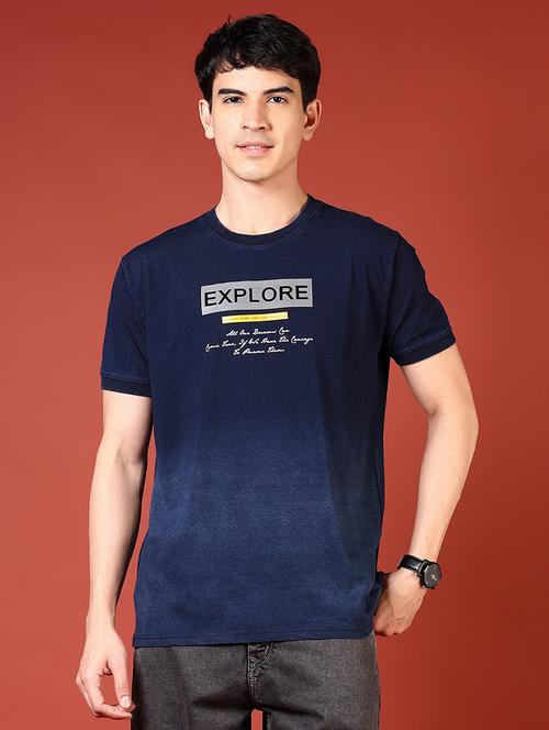 men navy blue short sleeve regular fit t-shirt - 21765594 - Standard Image - 0
