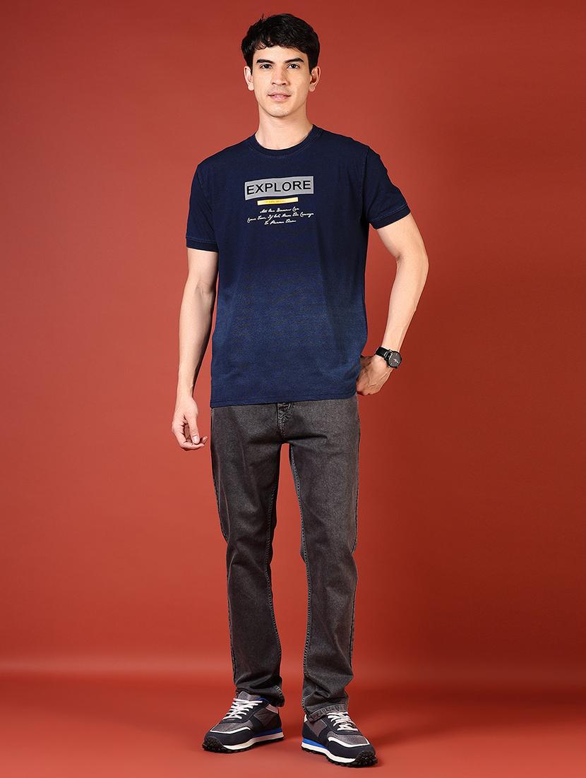 men navy blue short sleeve regular fit t-shirt - 21765594 - Standard Image - 3