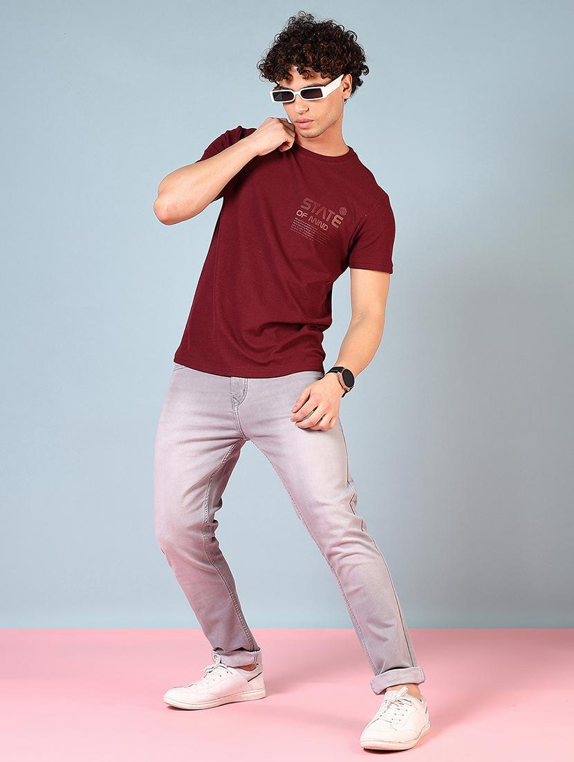 men maroon short sleeve regular fit t-shirt - 21765605 - Standard Image - 3
