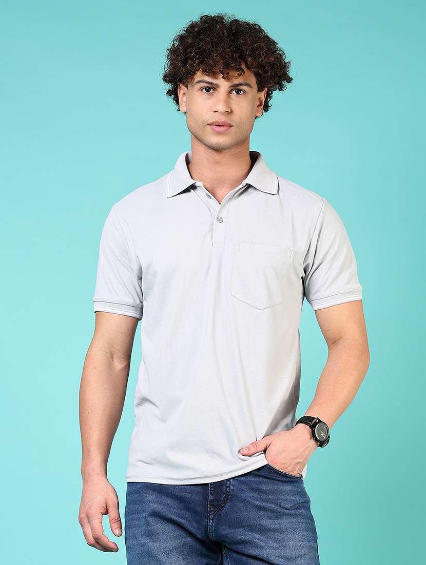 men solid short sleeve regular fit polo t-shirt