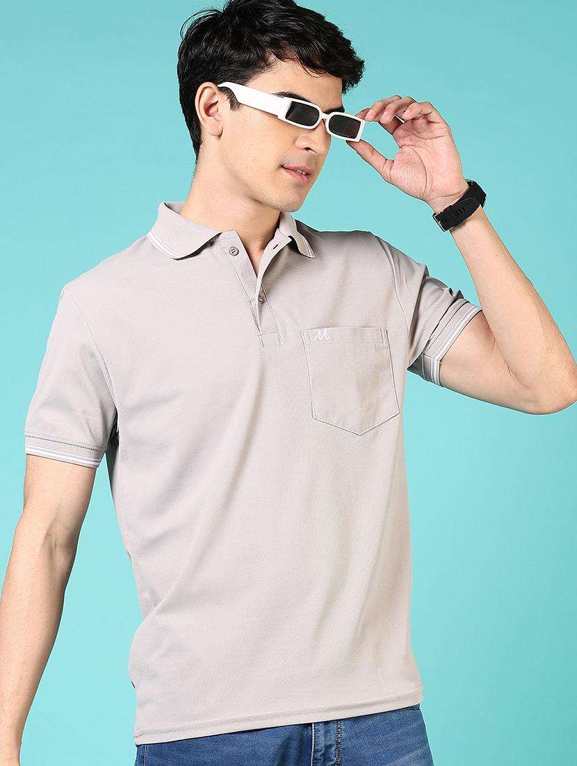 men solid short sleeve regular fit polo t-shirt
