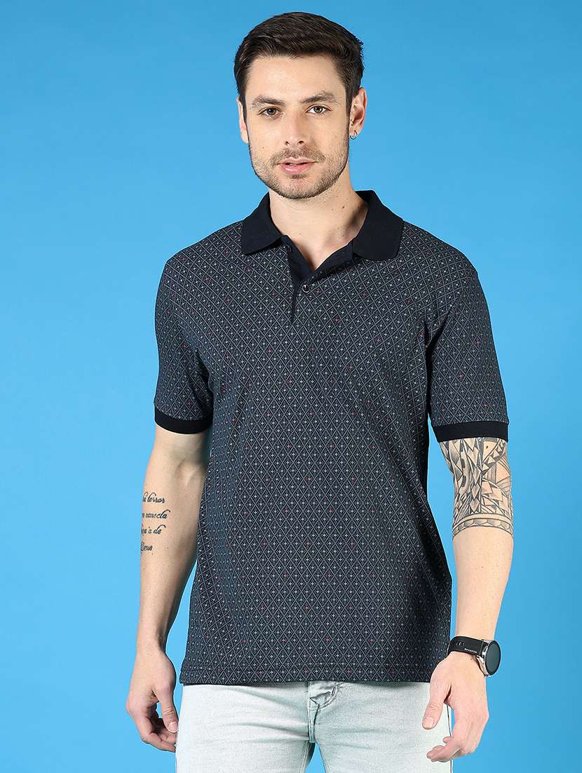 men printed short sleeve regular fit polo t-shirt - 21765657 - Zoom Image - 0