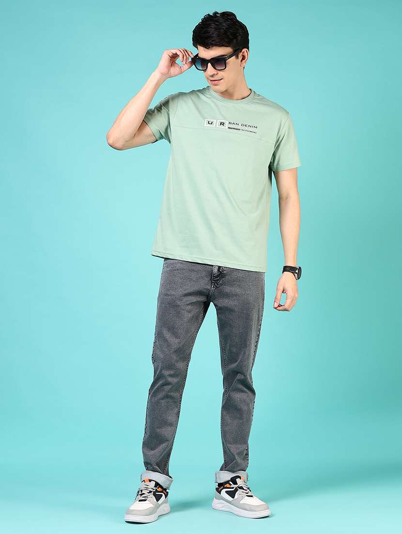 men round neck chest print t-shirt - 21765665 -  Standard Image - 3