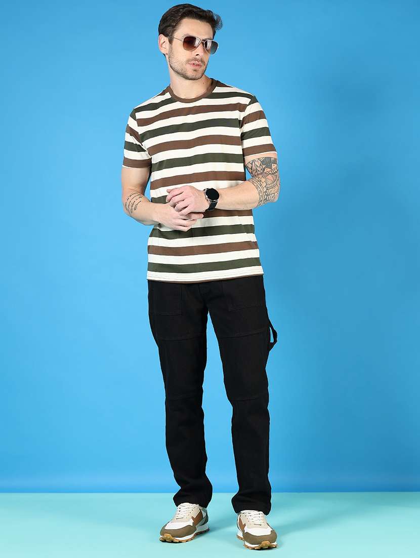 men round neck striped t-shirt - 21765667 -  Standard Image - 3