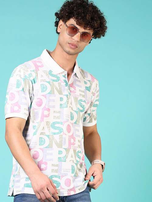 men printed short sleeve regular fit polo t-shirt - 21765675 - Standard Image - 0
